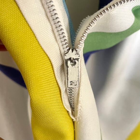 Vintage Stacy Ames 1960s Striped Sleeveless Belted Knee-Length Sheath Dress - Picture 5 of 10